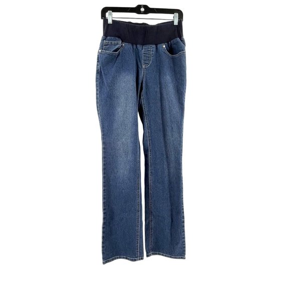 New Recruit Pants - New Recruit Maternity Women's Pull On Stretch Denim Embroidered Jeans Size M